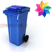 Plastik Çöp Konteyneri 120lt Mavi